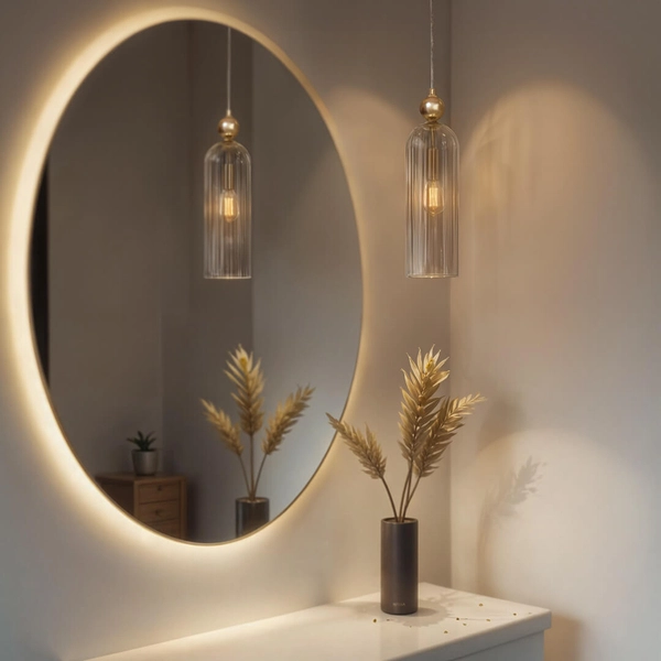 Szklana lampa wisząca tuba Regina 1241 złoty przezroczysty