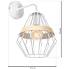 Skandynawska LAMPA ścienna CLIFF MLP5517 Milagro metalowa OPRAWA druciana klatka KINKIET hygge drewno biały
