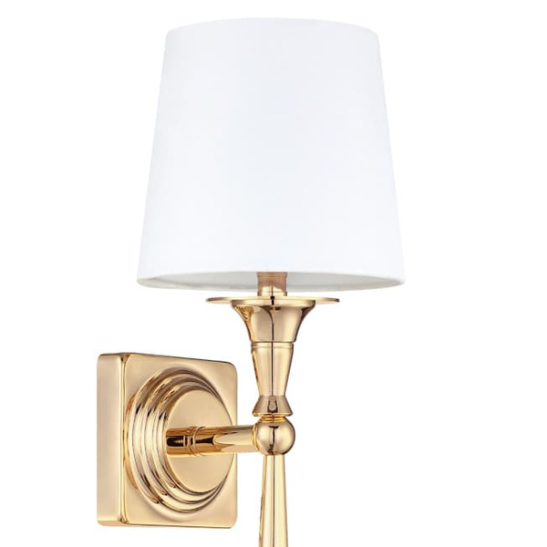 Lampa ścienna do jadalni Austin W01265AU-WH Cosmolight metal tkanina złota biała
