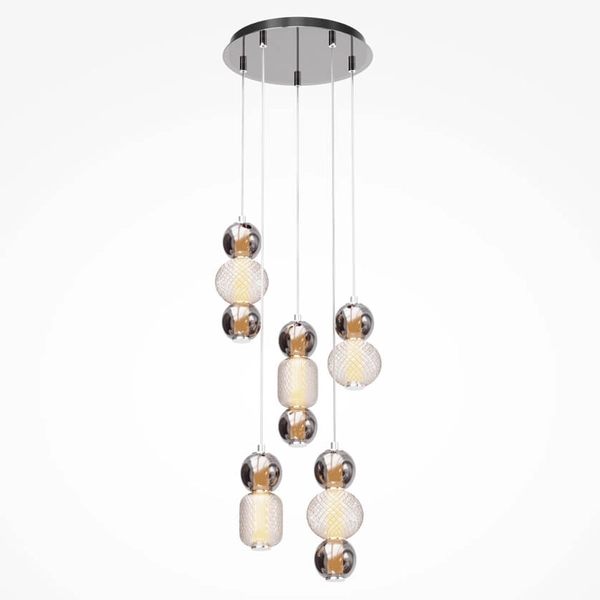 Szklana lampa wisząca Drop MOD273PL-L80CH3K LED 80W 3000K chrom dymiony