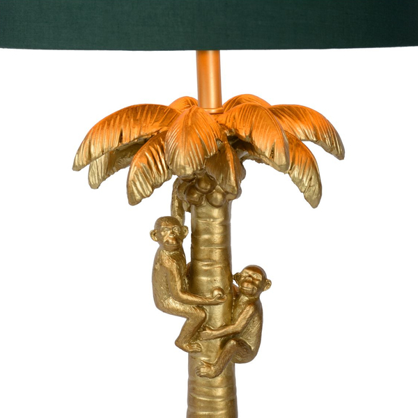 Dekoracyjna LAMPA biurkowa EXTRAVAGANZA COCONUT 10505/81/02 Lucide abażurowa LAMPKA orientalna na stół małpki zielone złote