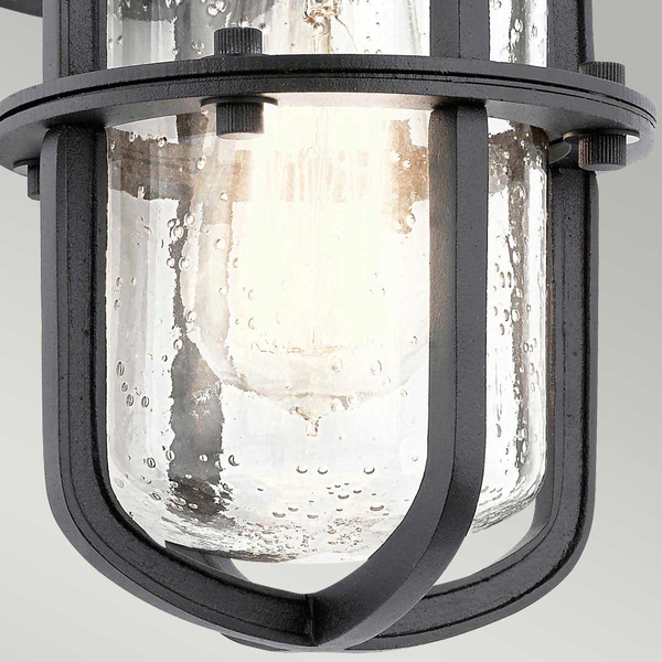 Lampa zewnętrzna naścienna KL-SURI-S Kichler outdoor szklana czarna
