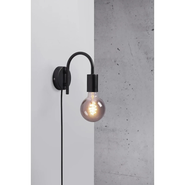 Metalowa lampa ścienna Paco 2112071003 tubka czarna