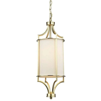 Klasyczna LAMPA wisząca Lunga Old Gold Orlicki Design abażurowa OPRAWA okrągły ZWIS tuba na łańcuchu kremowa złota