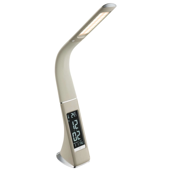 LAMPKA biurkowa SOPHIE 58333 Globo gabinetowa LAMPA stojąca LED 6,5W z zegarkiem biała