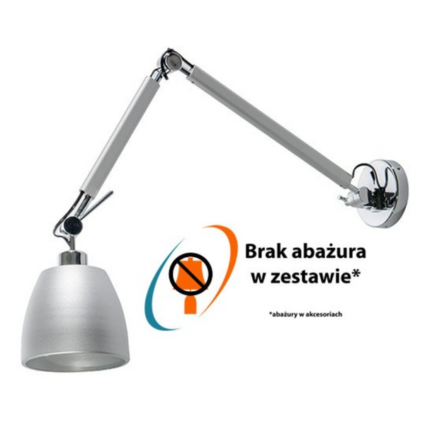 Metalowy stelaż do lampy ściennej Zyta AZ2295 Azzardo regulowany srebrny