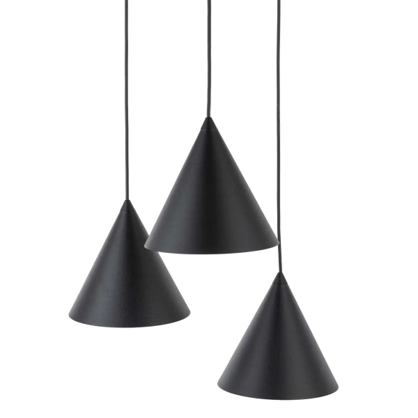 Lampa stożkowa wisząca CONO 10067 potrójna czarny