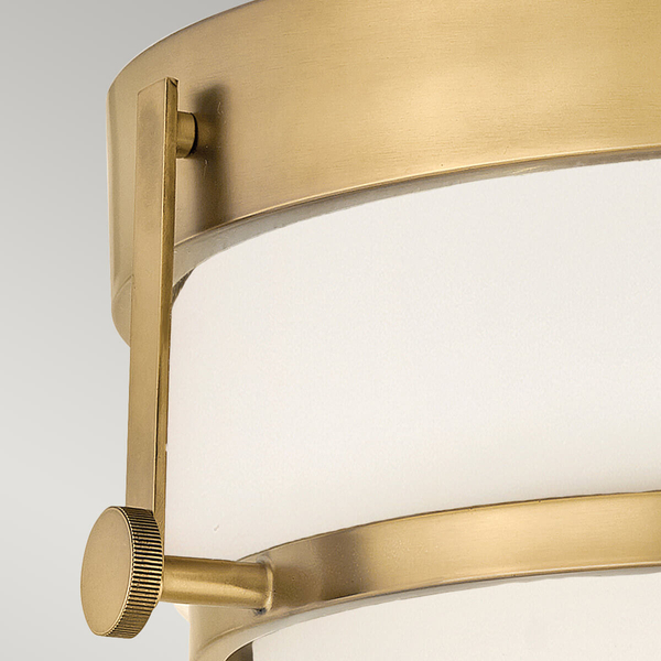 Lampa sufitowa szklana Harper HK-HARPER-F-HB Hinkley okrągła mosiądz biały