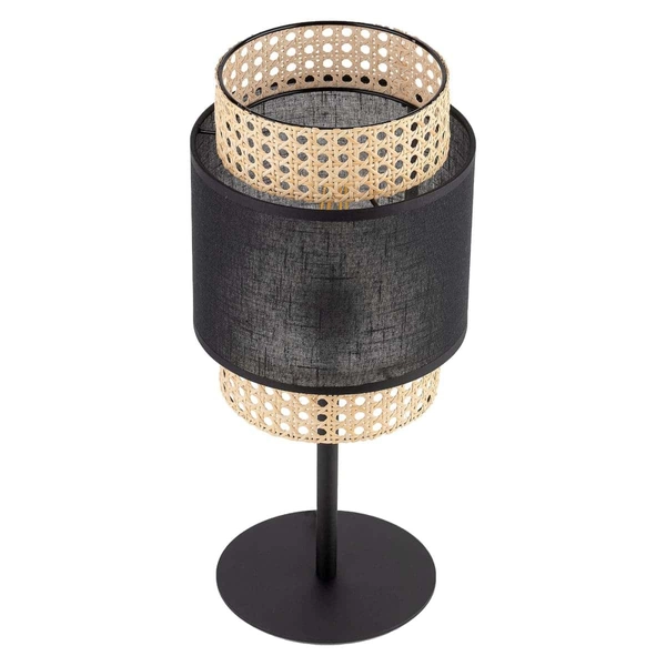 Ażurowa lampka nocna Boho 5567 TK Lighting ratanowa czarna słomkowa