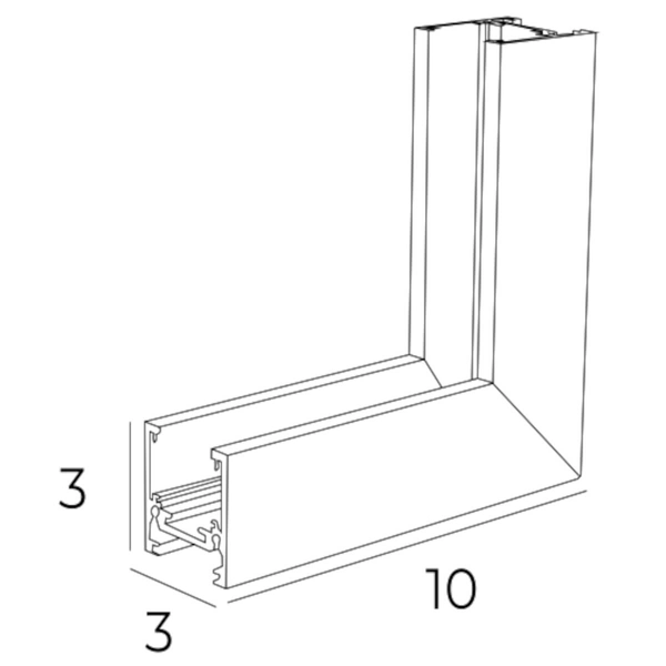 Kątownik-L na ścianę-sufit Magnetic MT0013 Maxlight czarny