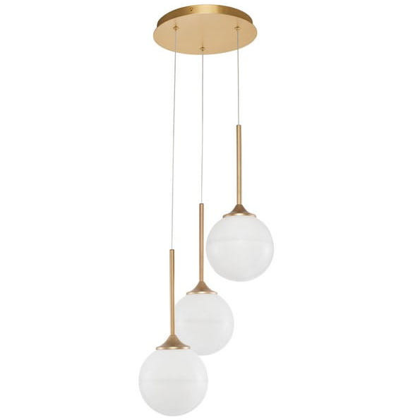 Wisząca lampa loftowa PEREZ LE41747 szklana biała złota outlet