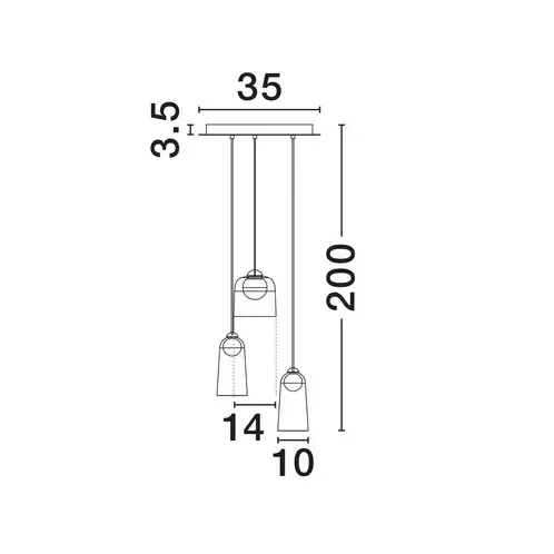 Potrójna wisząca lampa TAVENCO LE45213 LED 15W 3000K czarny różowy