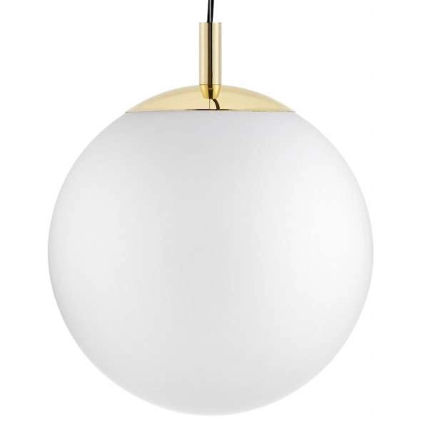 Wisząca LAMPA skandynawska ALUR 10728305 Kaspa kulista OPRAWA szklany ZWIS kula ball hygge złota biała