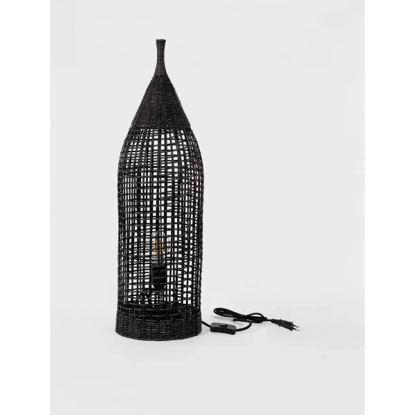 Lampa stojąca ratanowa ALDENZO LE45387 ażurowa czarny
