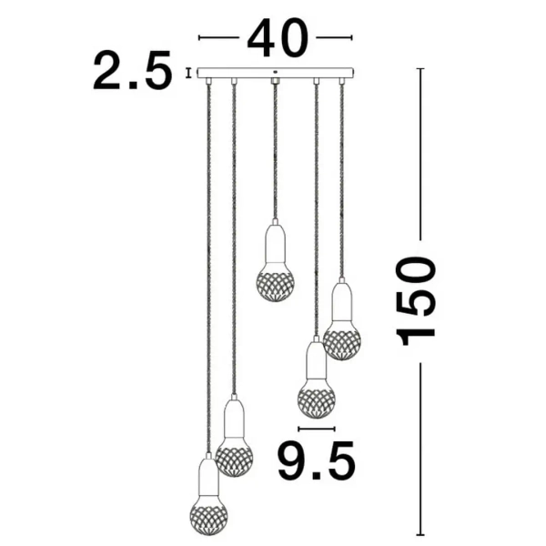 Wisząca lampa glamour Bani do jadalni nad stół złota