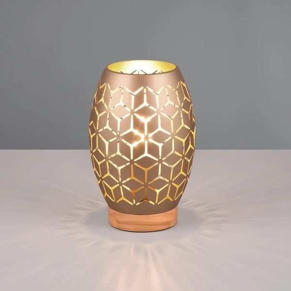 Stołowa lampka Bidar R51571065 RL Light wzorzysta brązowa złota