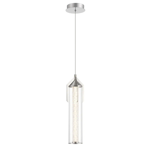 Wisząca lampa Espada QN-ESPADA-1P-PC LED 18W 3000K szklana tuba srebrny