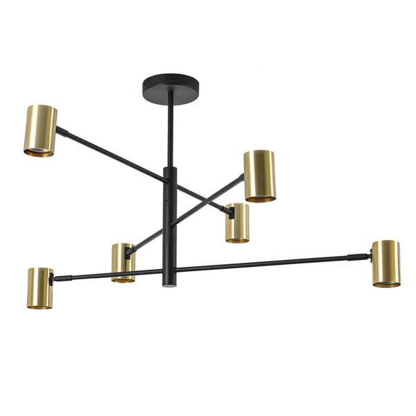 Złoty żyrandol lampa SNOW LP-731/6P GD Light Prestige salonowy metal tuba sticks