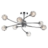 Industrialny plafon sufitowy kule SEATTLE satynowy chrom metalowy szklany 8p G9 SEA0850