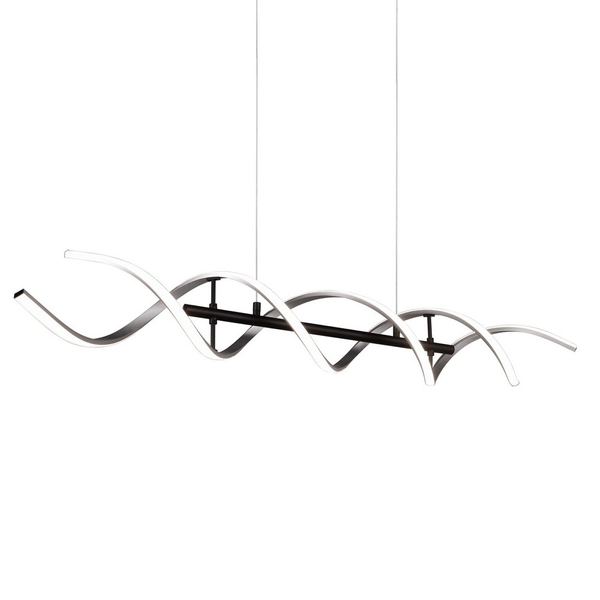 Ściemniana lampa wisząca SEQUENCE 341810205 Trio LED 45W ze zmienną barwą srebrna czarna