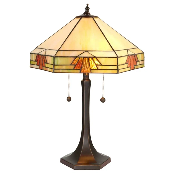 Lampa stolikowa z włącznikiem Nevada 64286 do salonu brązowa beżowa