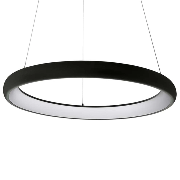 LAMPA wisząca ALESSIA 5280-840RP-BK-3 Italux metalowa OPRAWA okrągła LED 40W 3000K zwis pierścień ring czarny