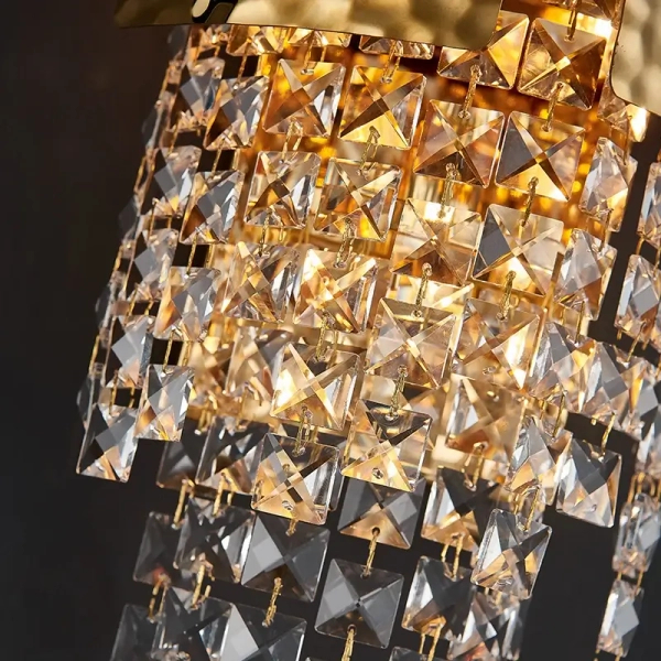 Kryształowa lampa ścienna EVELYN CGEVELYN40GD glamour do salonu złoty