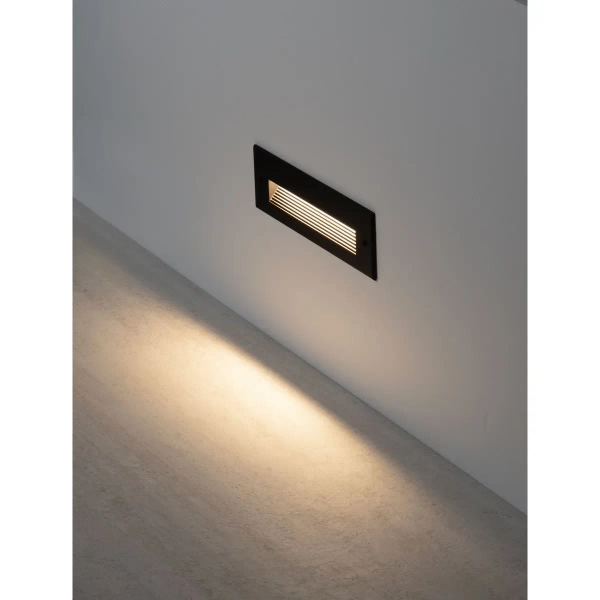 Podtynkowa zewnętrzna lampa ścienna CENDILO LE75318 LED 7W 3000K IP65 czarna