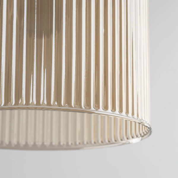 Szklana wisząca lampa Sophia Cognac 11039 ryflowana brązowy