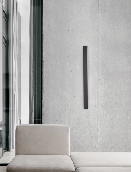 Podłużna lampa ścienna Cerro minimalistyczna LED 29W czarna