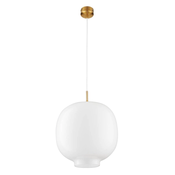 Zwisowa lampa sypialniana Boni ST-9960P/L white szklana kula nad stół biała