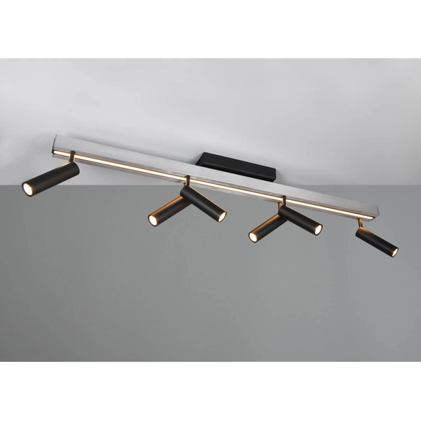 Lampa sufitowa ZENO 648310705 LED 18W+33W 2700-6500K tuby czarne srebrne