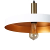 Okrągła lampa wisząca Dario ABR-LWO-DARIO-B metalowa biała złota