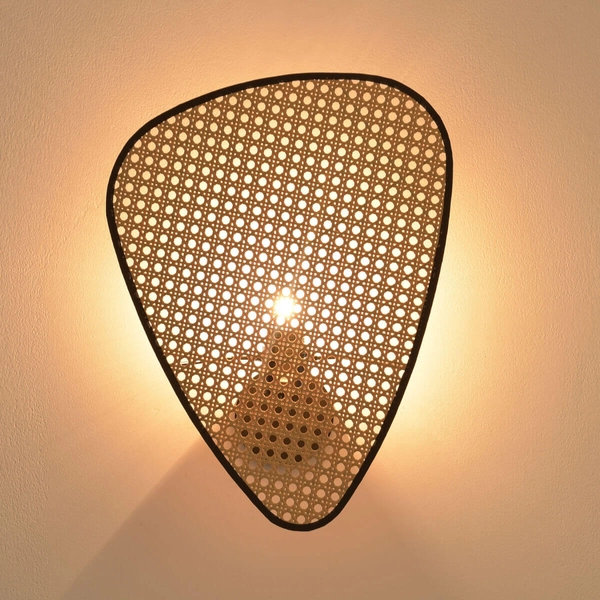 Ścienna lampa Natura ST-DN1350-1 Step ratan metal boho beżowy czarny