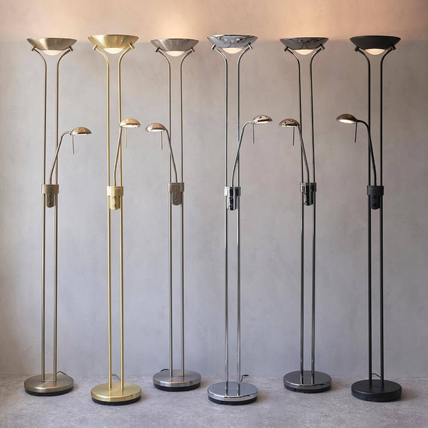 Lampa podłogowa do czytania Rome ROME-AN regulowana mosiądz biały