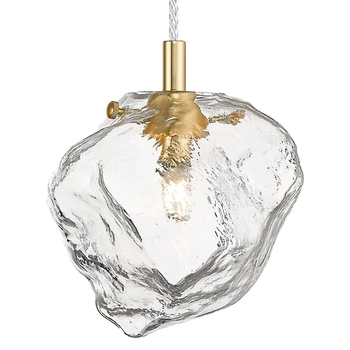Lampa wisząca ROCK P0488-01F-U8AC szklana kamień złoty przezroczysty