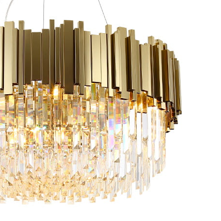 Wisząca lampa salonowa CGPIPORGBRASS55 okrągła mosiądz