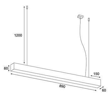 Wisząca lampa liniowa Lupinus 5115002202-1 Elkim LED 12W 4000K biała