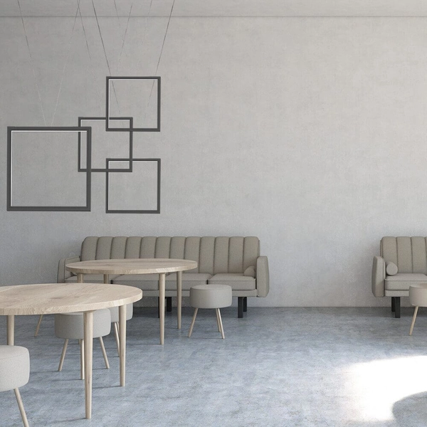 Kwadratowa lampa do salonu Ikuna 5078 LED 18W 3000K zwis czarny