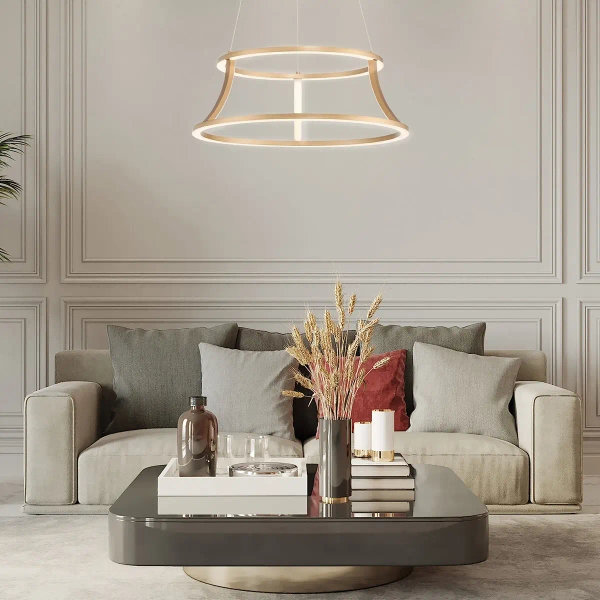 Ledowa lampa wisząca Cadoux QN-CADOUX-P-BG 54W 3000K okragła złoty