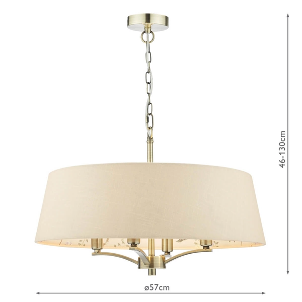 Lampa wisząca na łańcuchu Marble MAR0429-EH Dar Lighting beżowy mosiądz