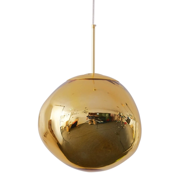 Zwis lampa GLAM MP-1239-380 gold kulka płomienna do sypialni złota