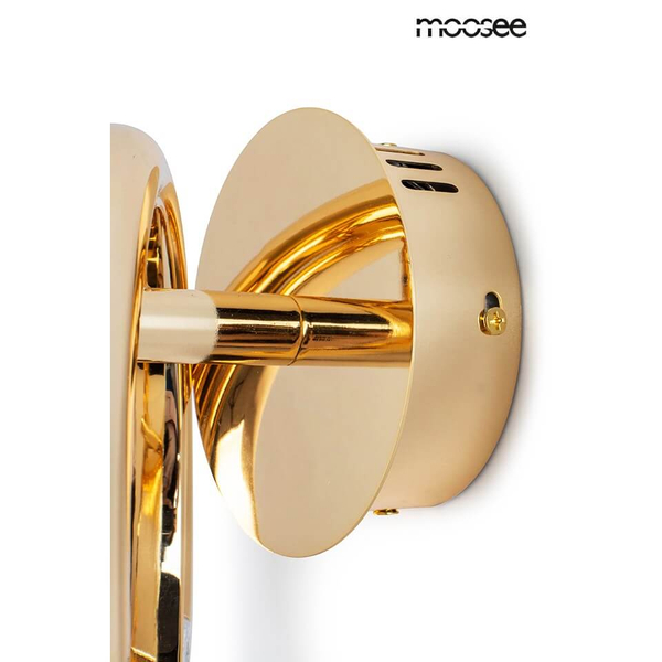 Kinkiet pokojowy Helios MSE010100320 Moosee LED 8W 3000K ring glamour złoty