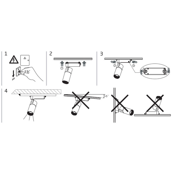 Lampa punktowa do szyn 1-obwodowych Profile Tinos 10373 Nowodvorski LED 10W 3000K biała