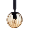 Modernistyczna LAMPA wisząca RAVENA PND-2324-3L BK+AMB Italux szklane kule zwis kaskada czarna bursztynowa