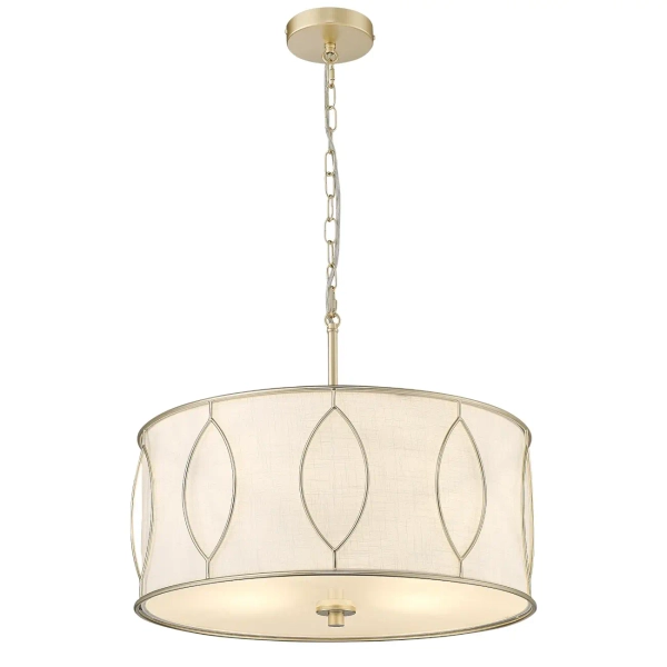 Łańcuchowa lampa wisząca modernistyczna NORFOLK złoty mat E27 4p sypialnia P04576AM-WH