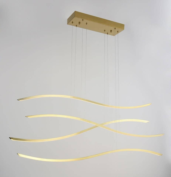 Wisząca lampa nowoczesna Waves wstęgi LED 70W 3000K złota