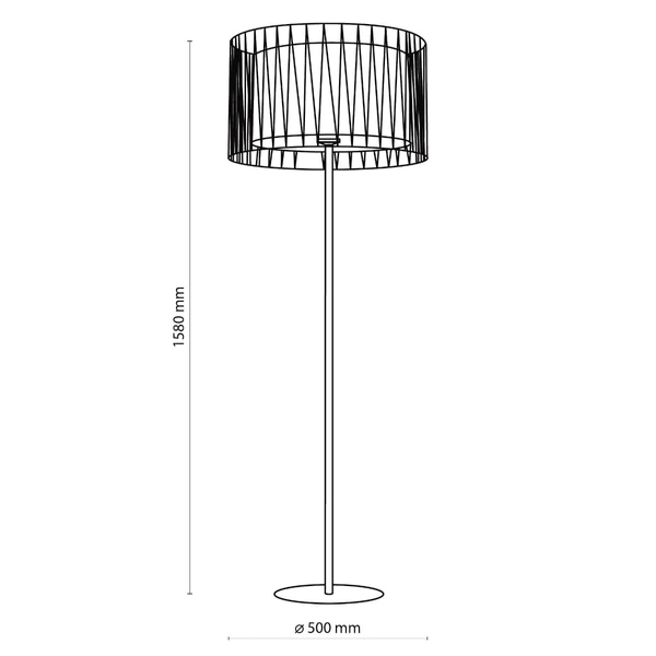 Stojąca lampa geometryczny klosz Harmony 2899 TK Lighting z tkaniny czarna