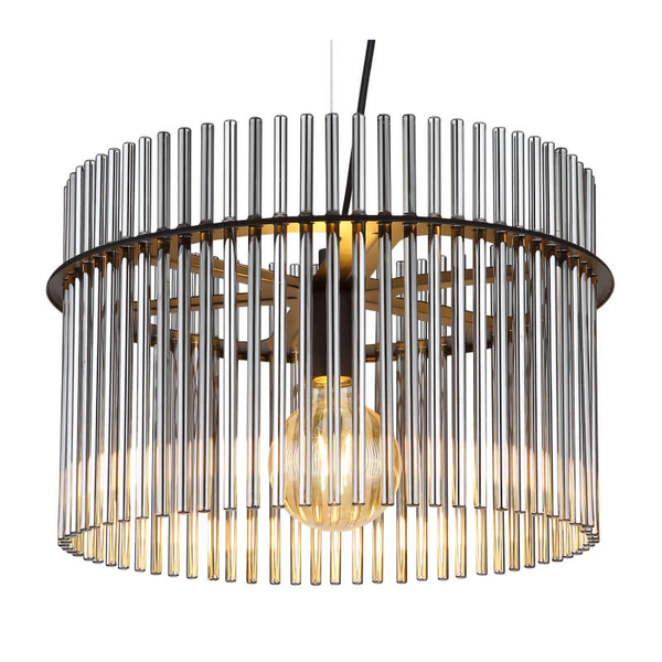 Loftowa lampa wisząca GORLEY 15698H ze szkła przydymiona czarna