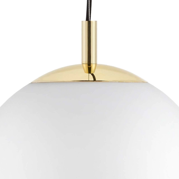 Wisząca LAMPA skandynawska ALUR 10728305 Kaspa kulista OPRAWA szklany ZWIS kula ball hygge złota biała